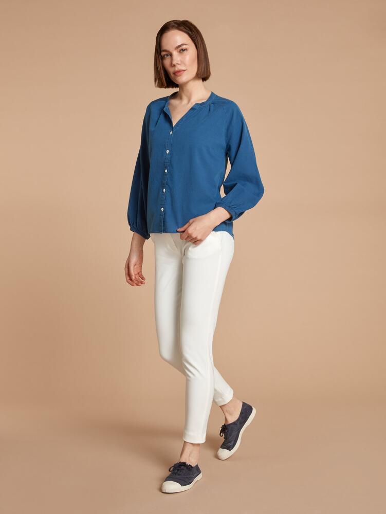 Blouse Camille en light denim indigo