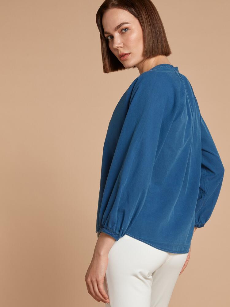 Camille blouse light denim indigo