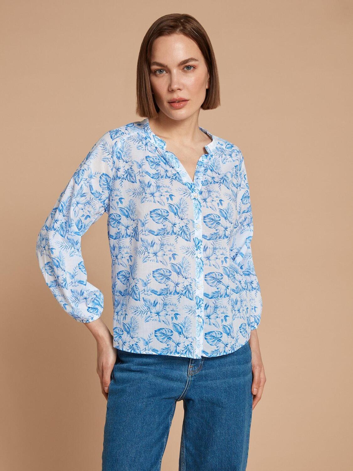 Blouse Camille &agrave; imprim&eacute; tropical
