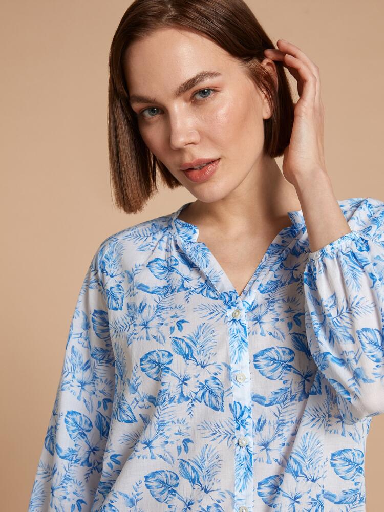 Camille blouse tropical print