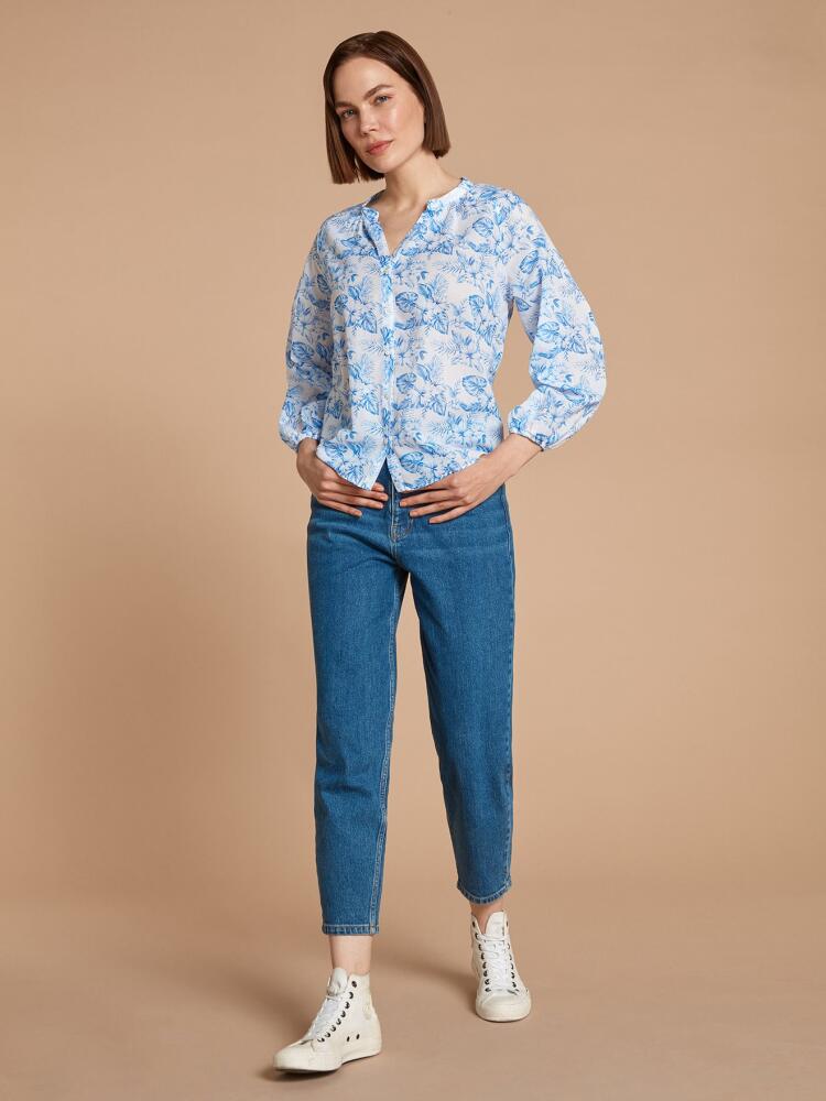 Camille blouse tropical print