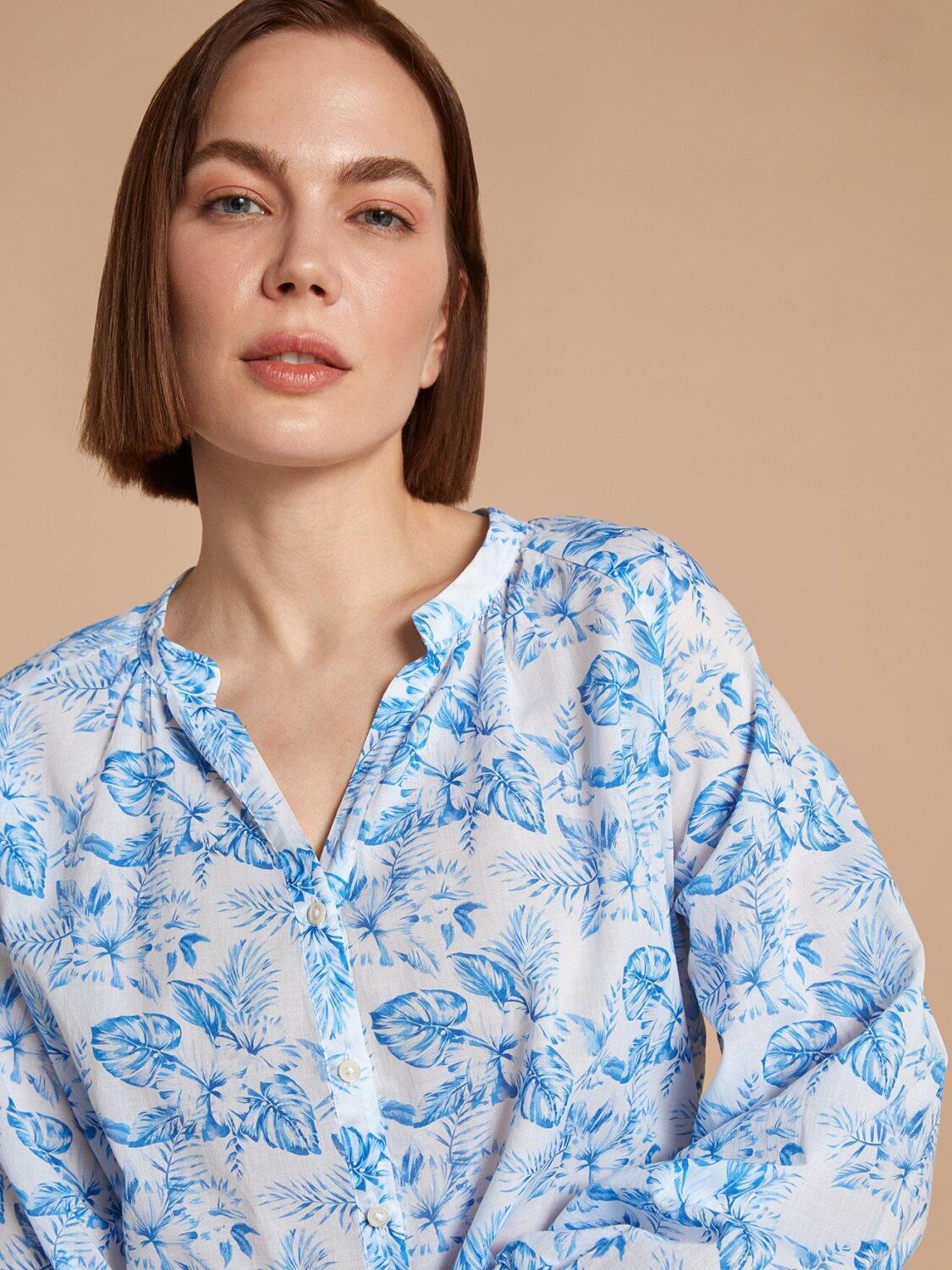 Blouse Camille &agrave; imprim&eacute; tropical