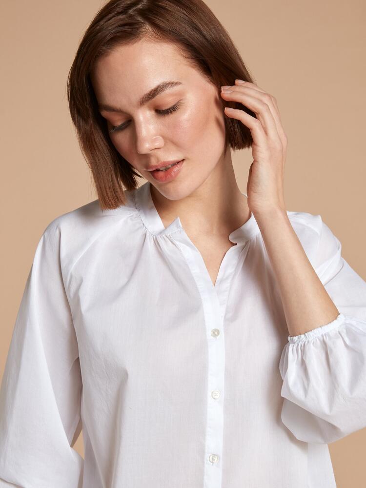 Blouse Camille en voile de coton blanc