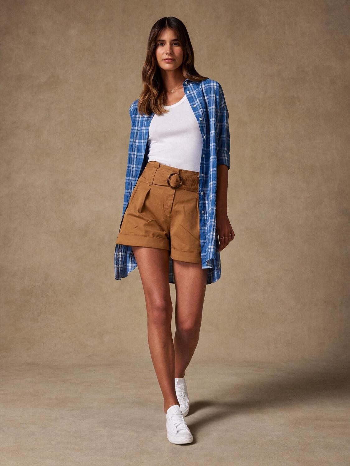 Camicia Coby a quadri indaco