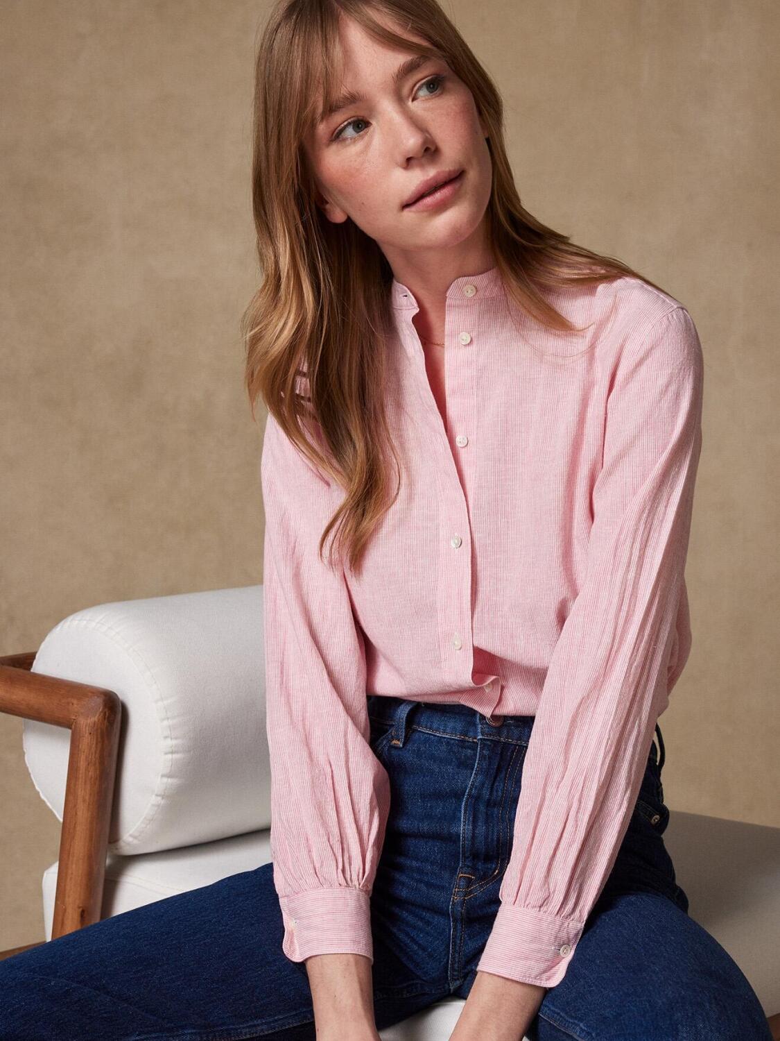 Chemise Hélène à rayures rose