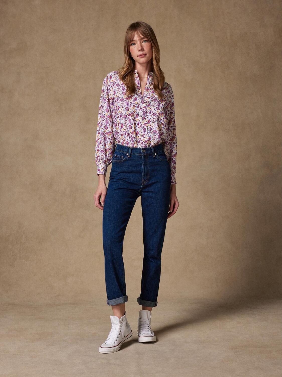 Chemise Hélène blanche à imprimé floral