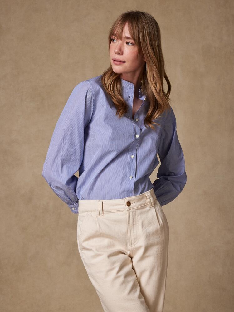 Hélène blue striped shirt