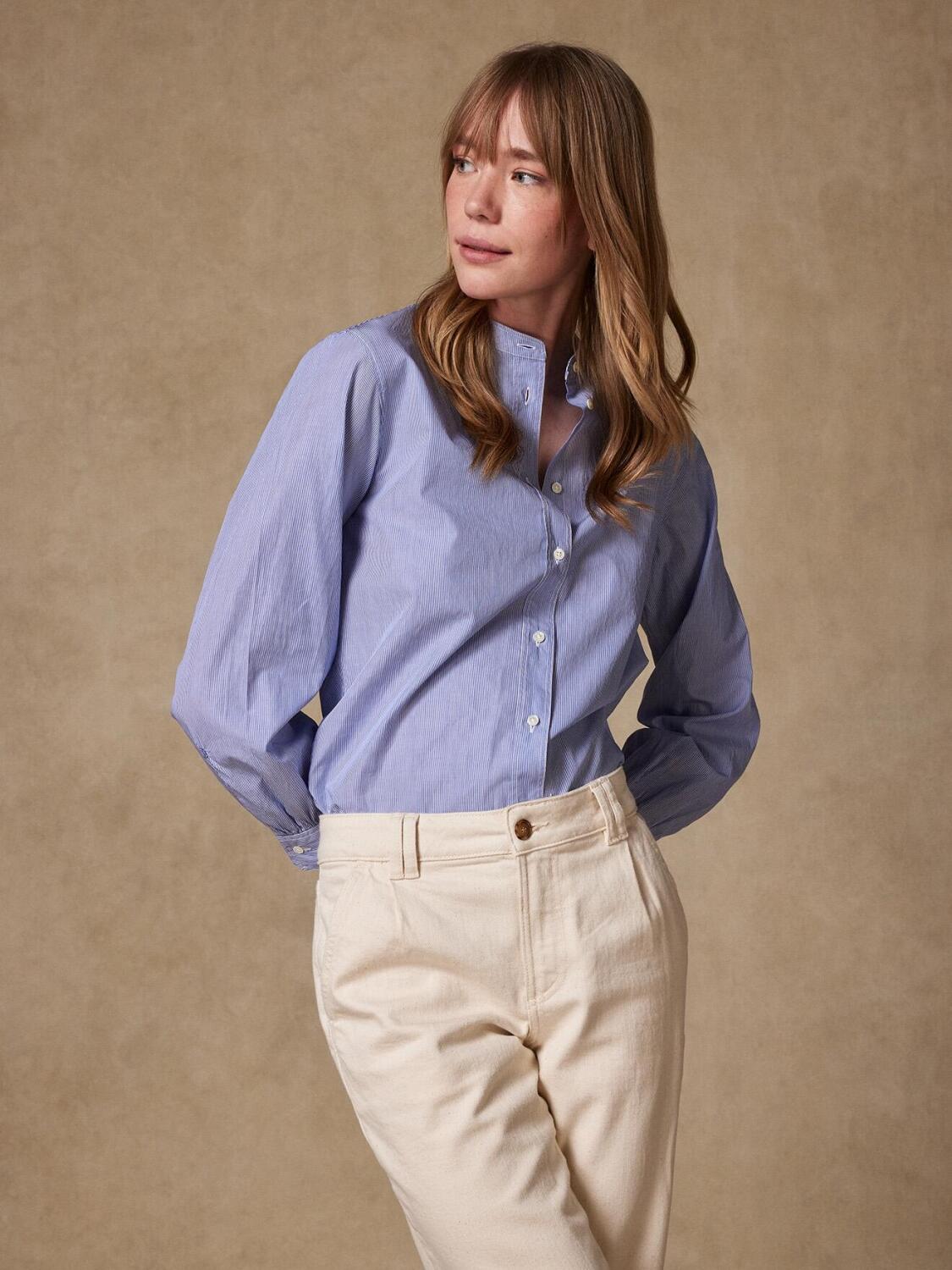 Chemise Hélène à rayures bleues