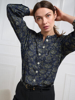 Chemise Janice marine à imprimé floral