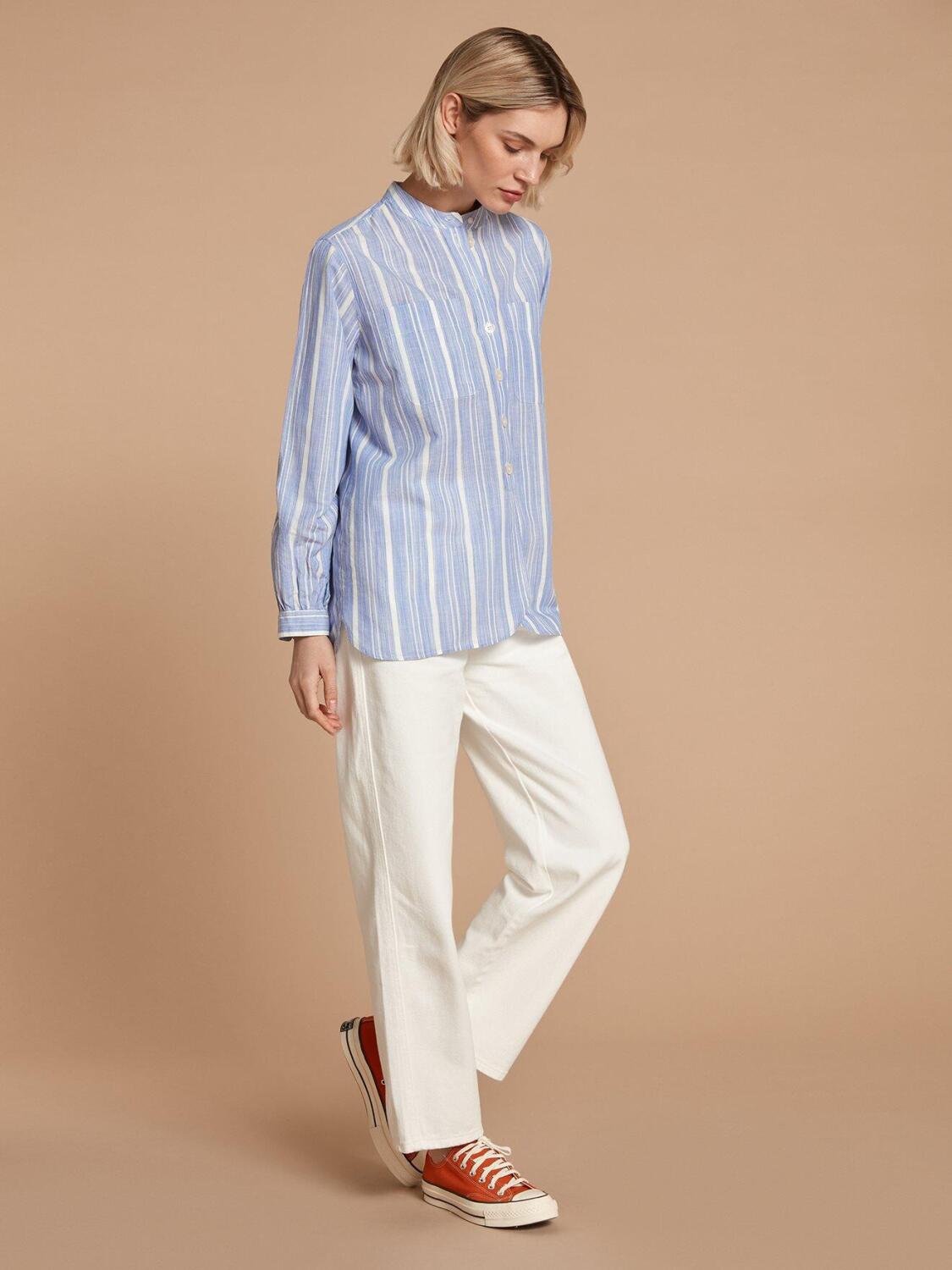 Chemise Janice en lin &agrave; rayures transat