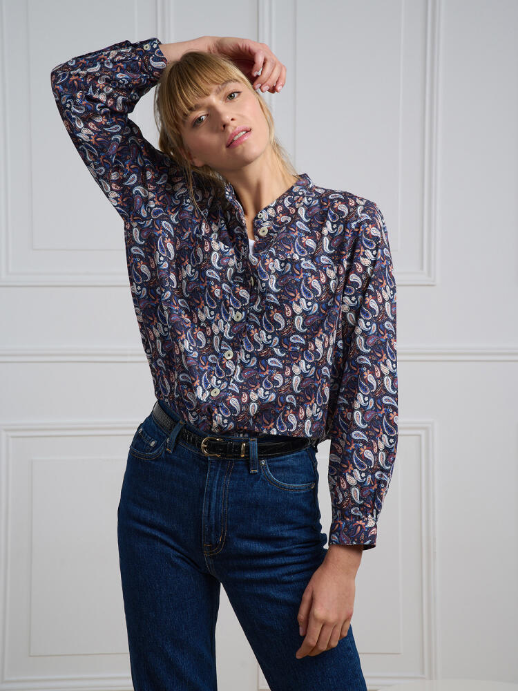 Camicia Janice blu navy con motivo paisley