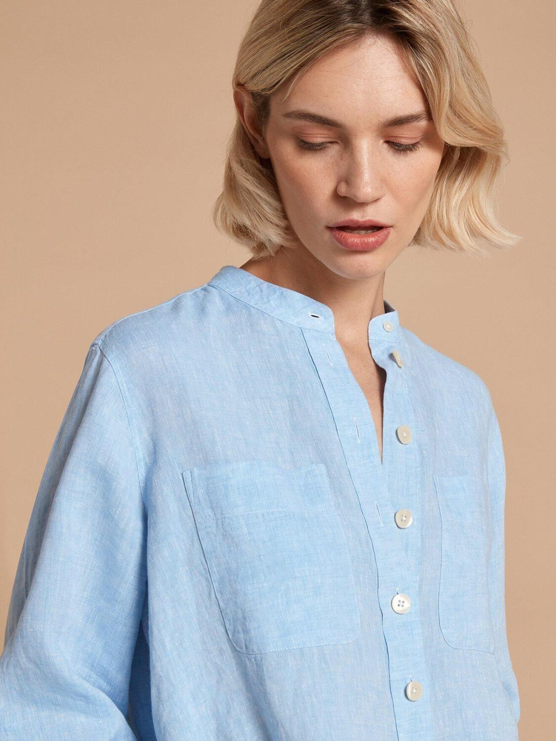Janice linen azure shirt