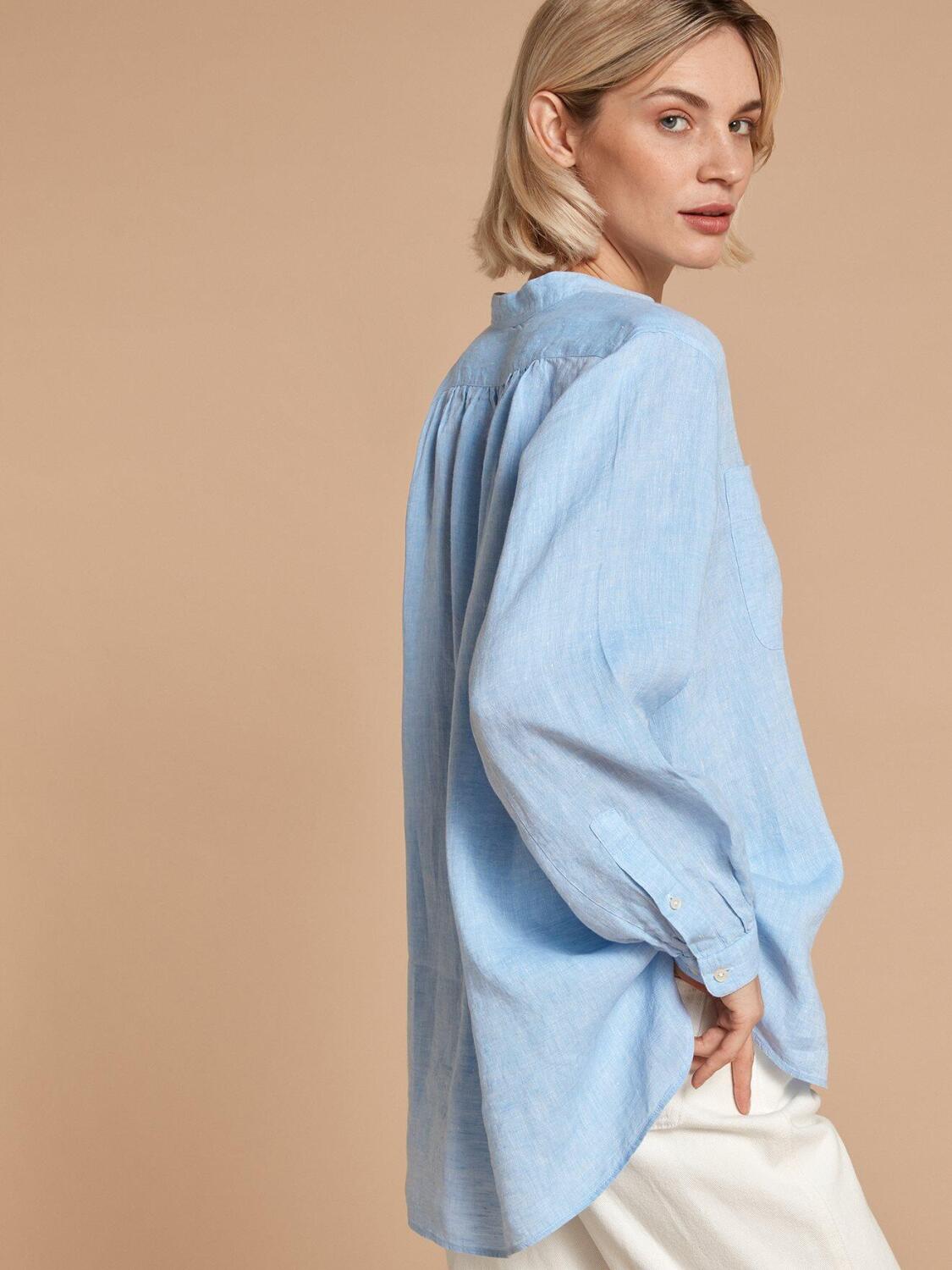 Janice linen azure shirt