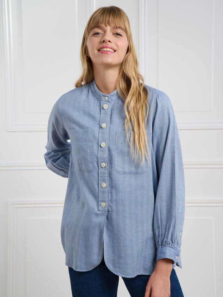 Janice sky blue flannel shirt