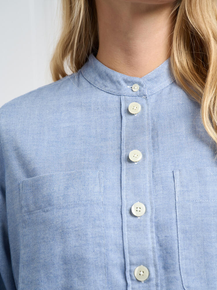 Janice sky blue flannel shirt