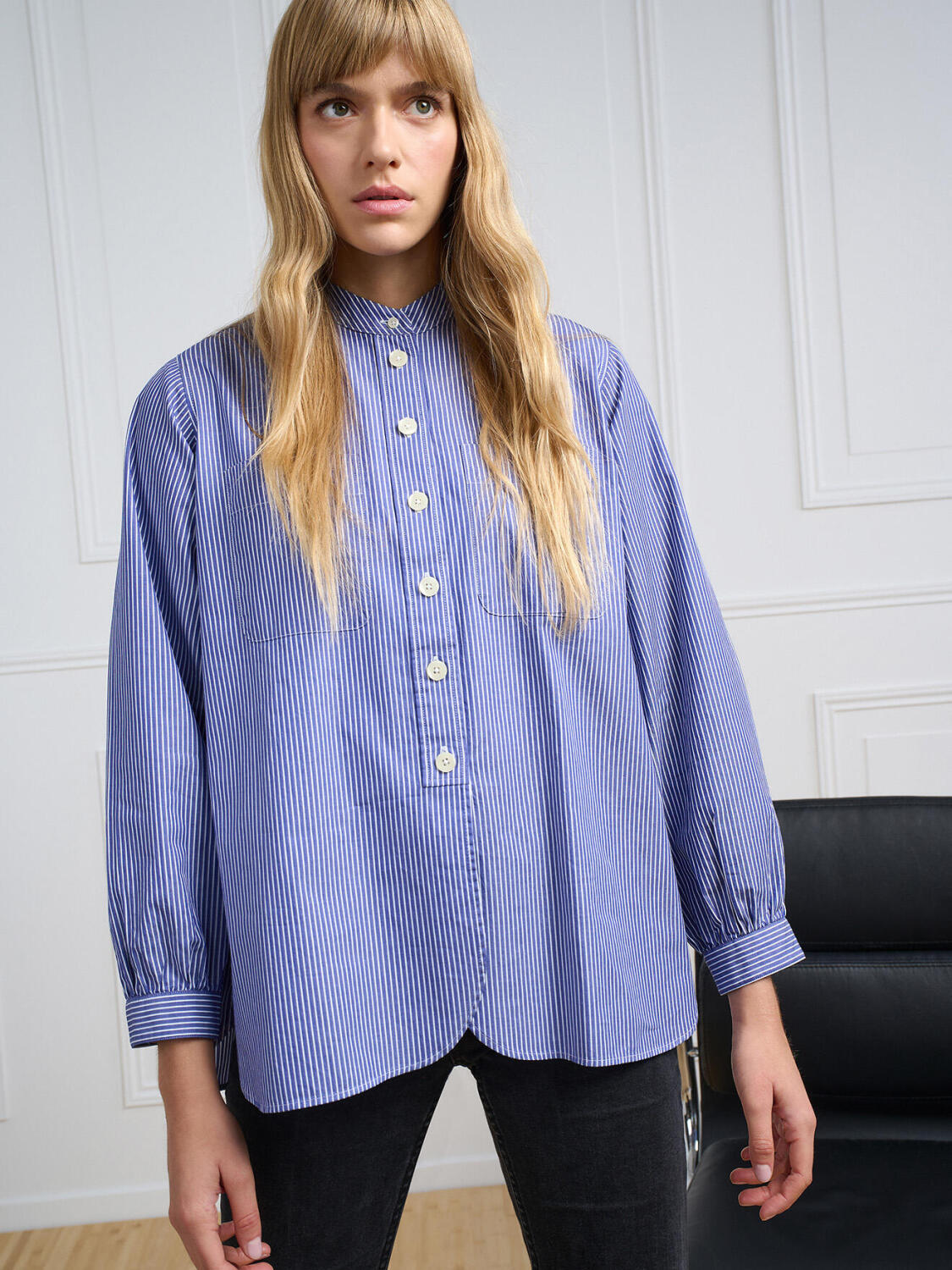 Chemise Janice à rayures marine