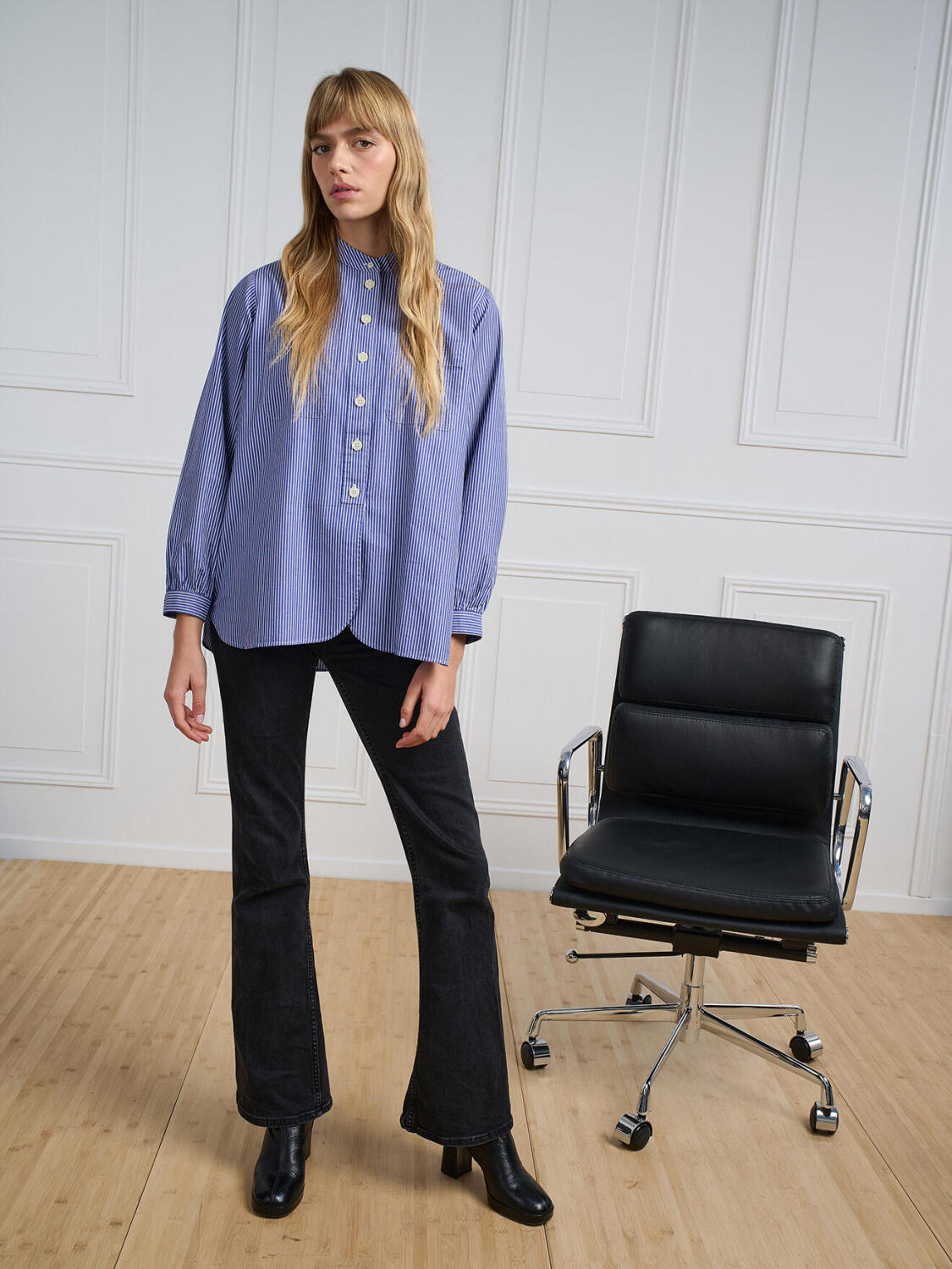 Chemise Janice à rayures marine