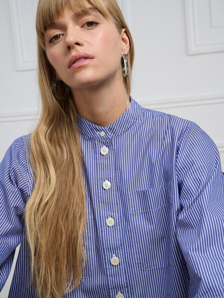 Camisa de rayas azul marino Janice