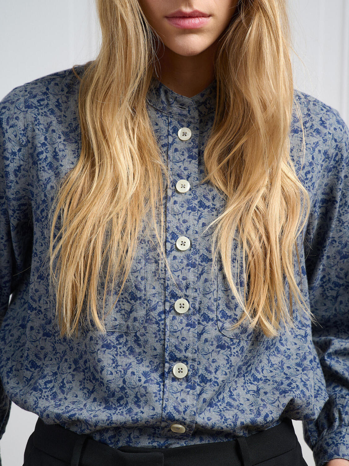 Chemise Janice en flanelle grise à motifs imprimés