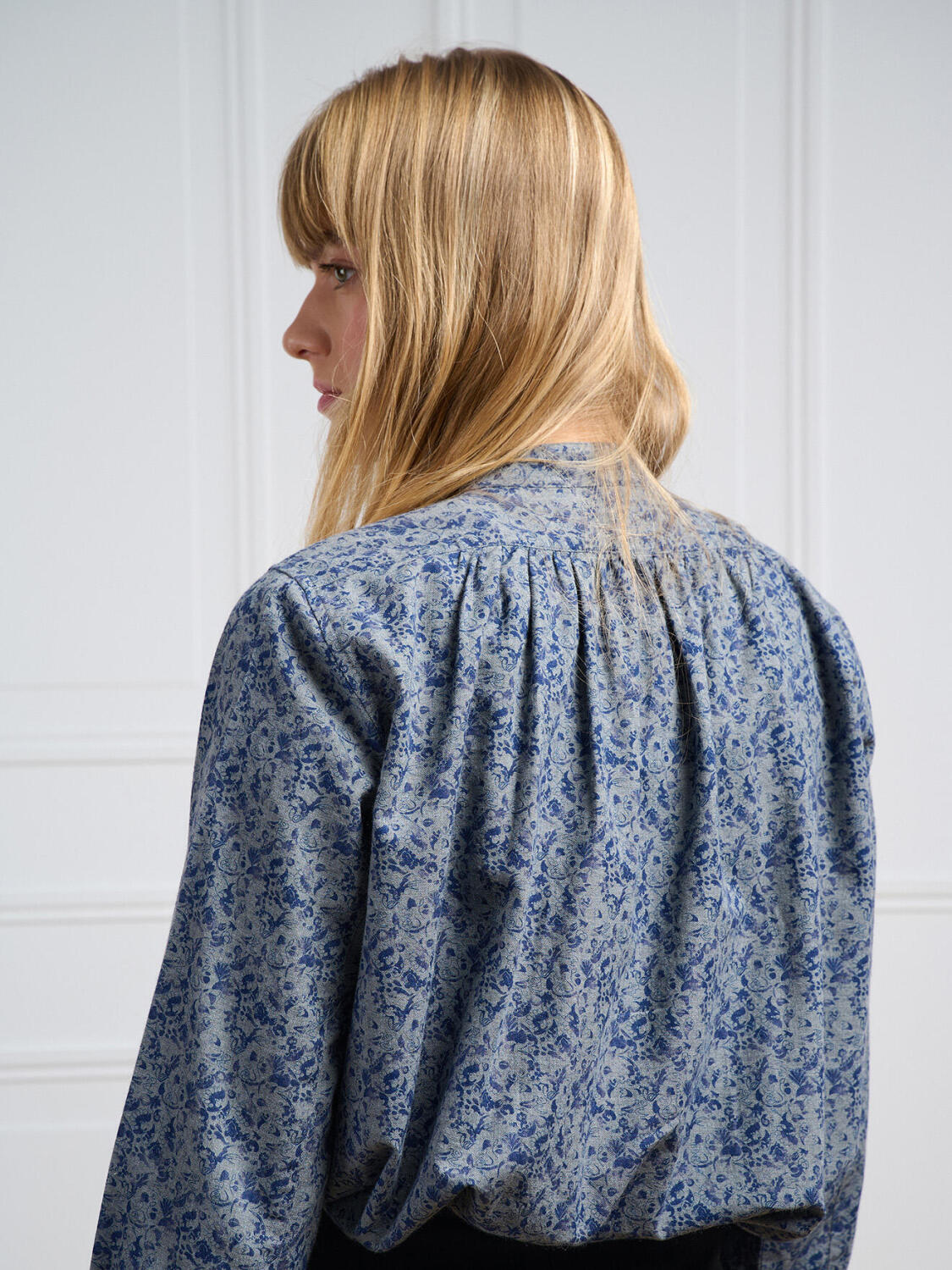 Chemise Janice en flanelle grise à motifs imprimés