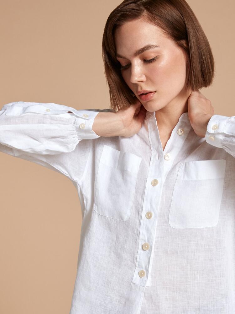 Janice white linen shirt