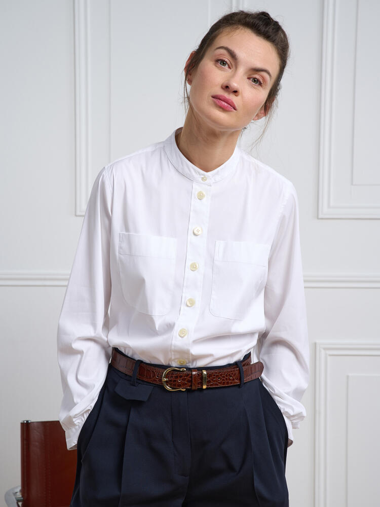 Janice white poplin shirt