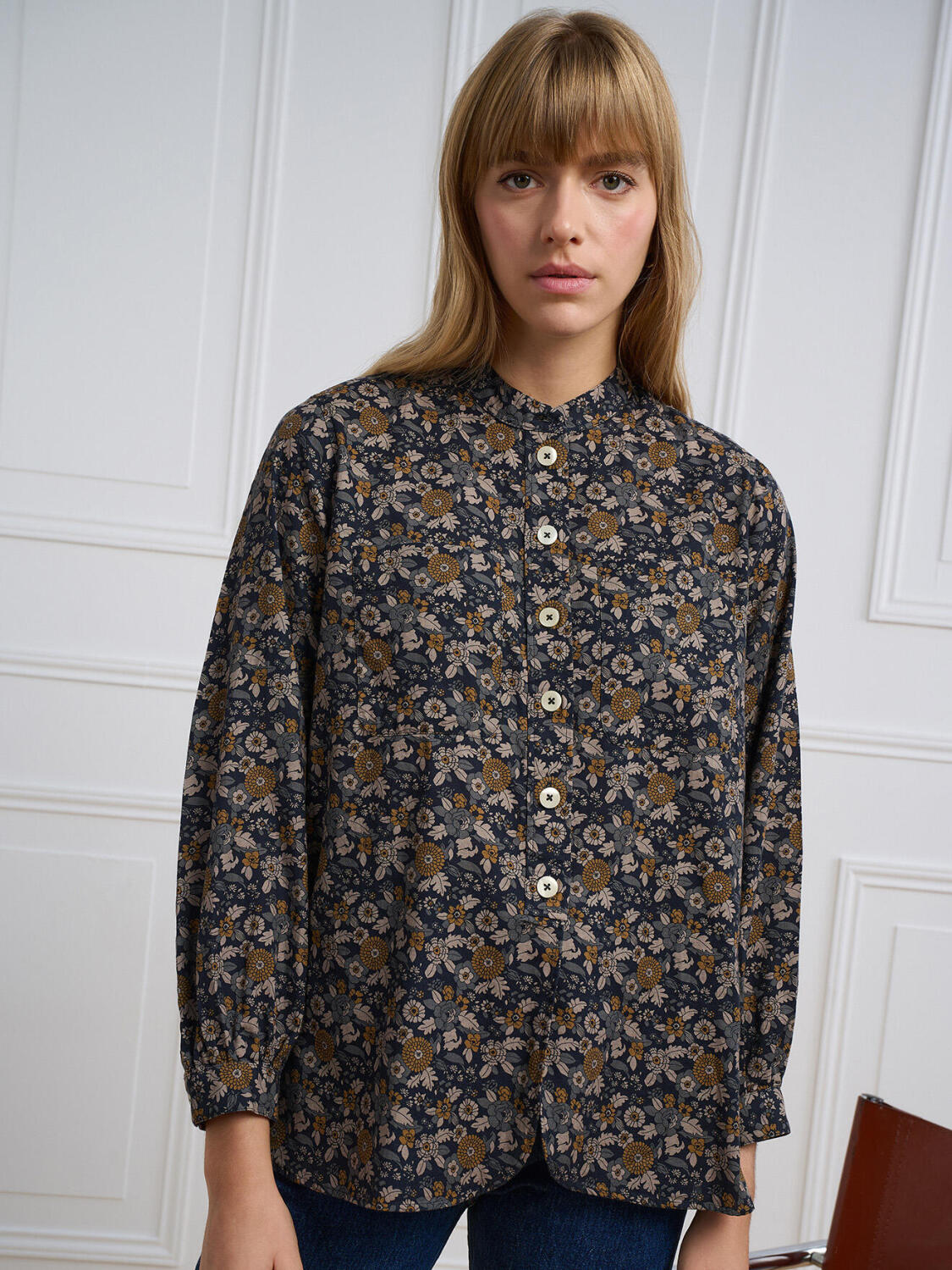 Camicia a righe blu navy Janice