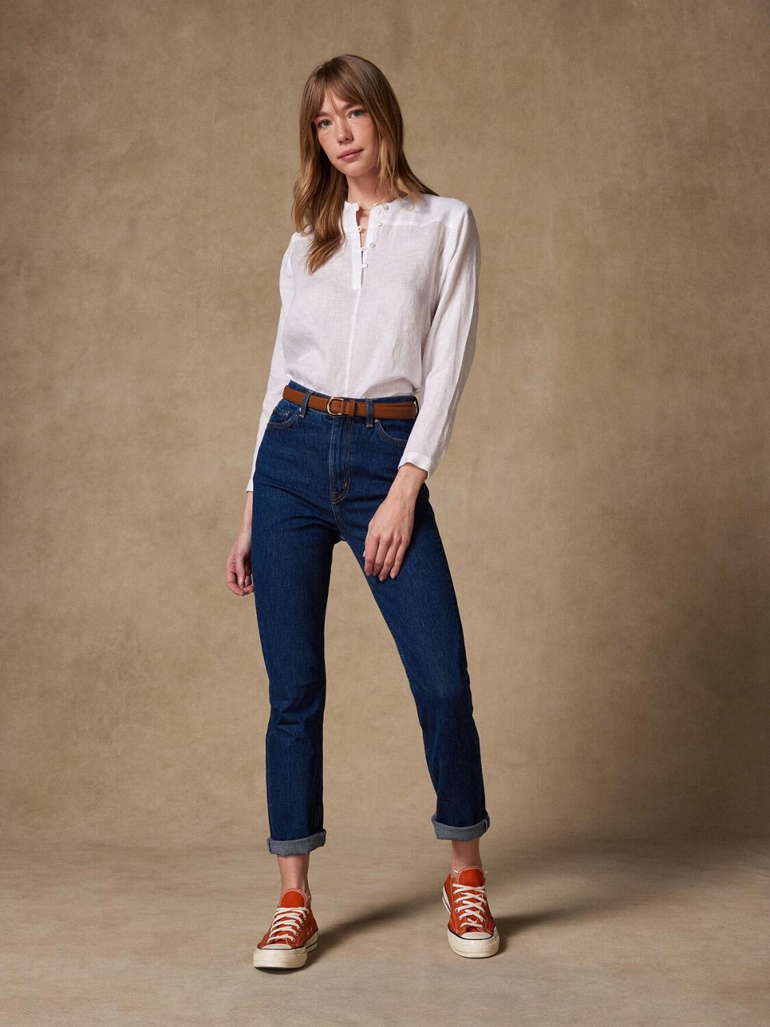 Camicia Léa in lino bianco