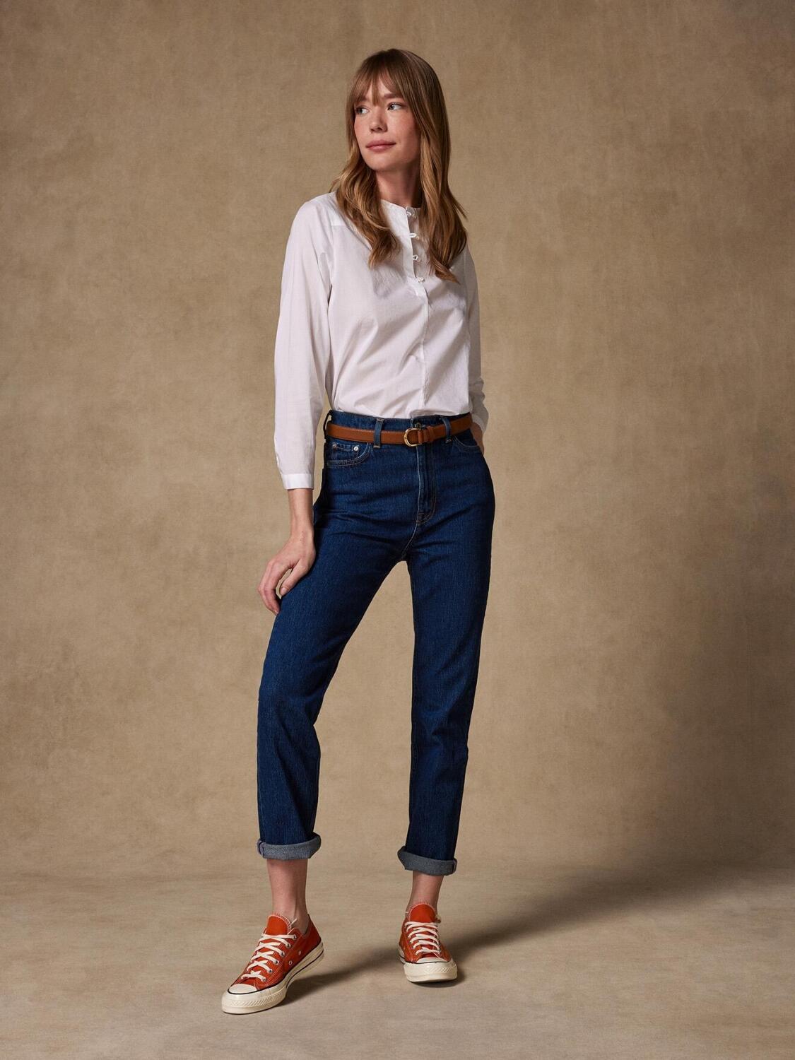 L&eacute;a overhemd in witte katoenvoile