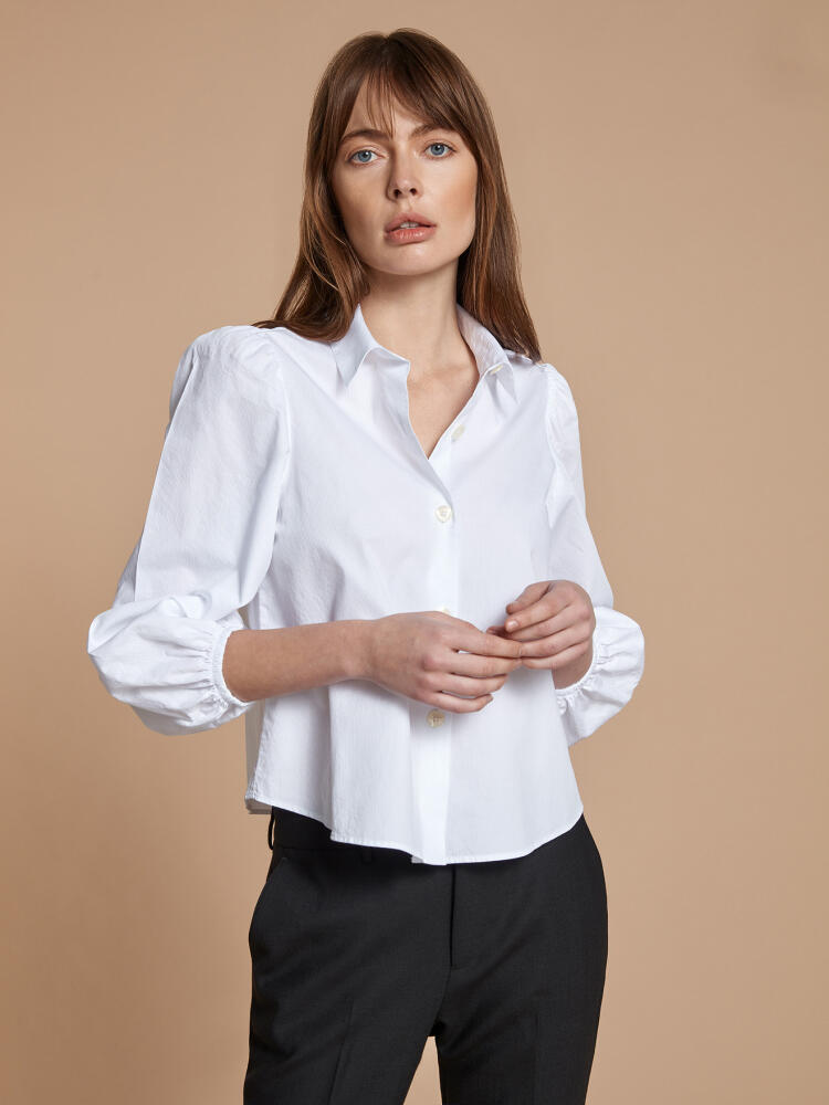 Camisa Manon en piqué blanco