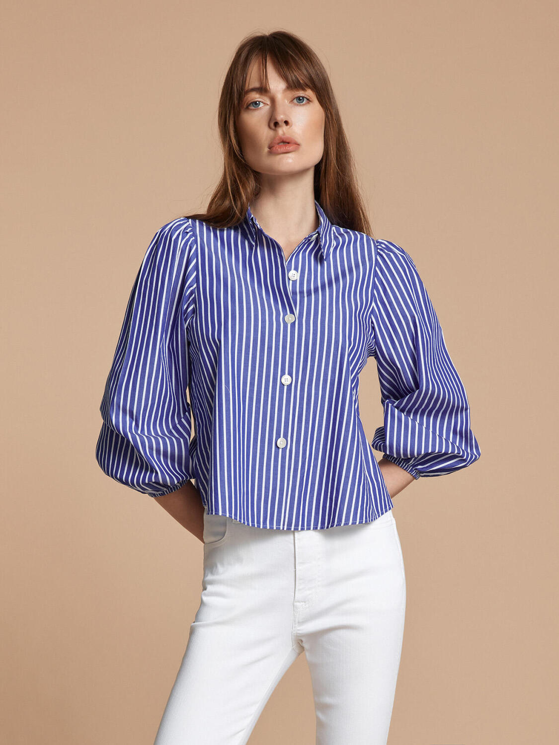 Manon shirt with blue stripes