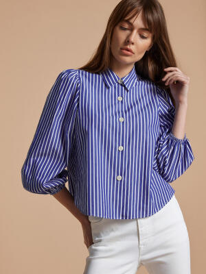 Manon shirt with blue stripes