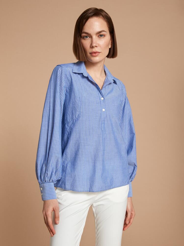 Ninon blue stripes jeans shirt