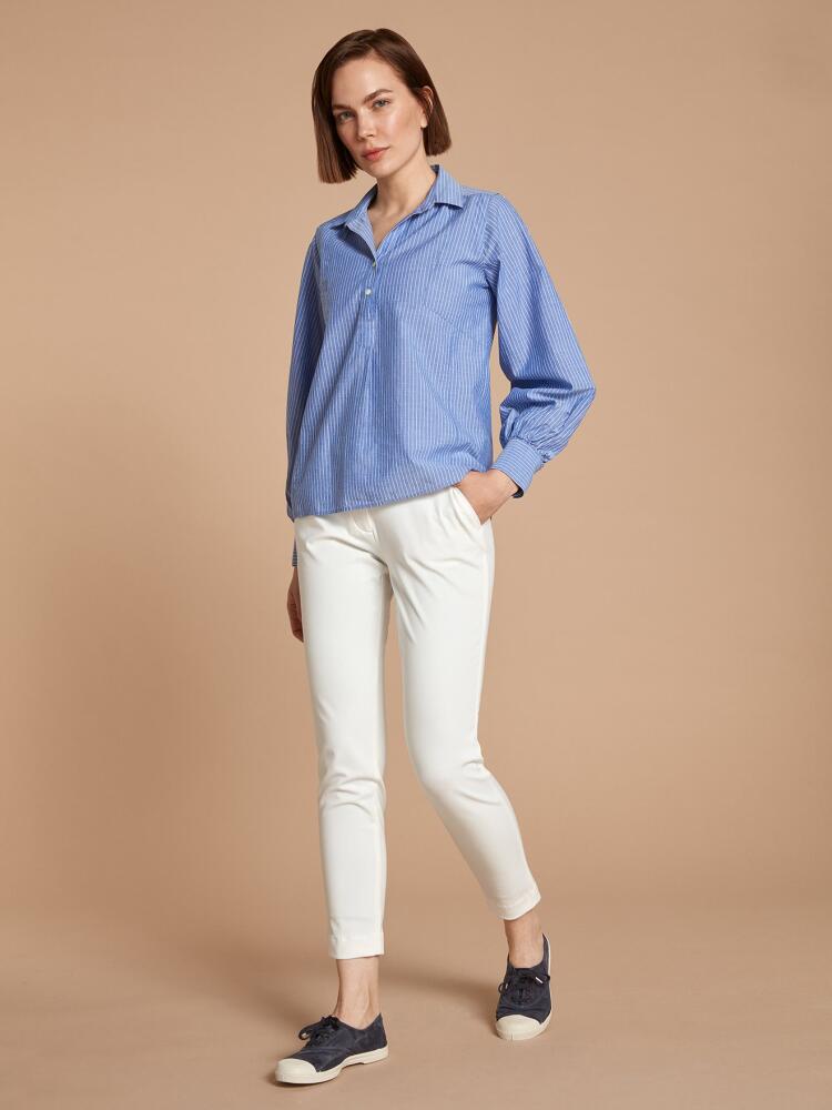 Ninon blue stripes jeans shirt