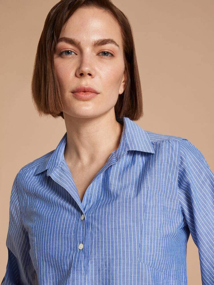 Ninon blue stripes jeans shirt