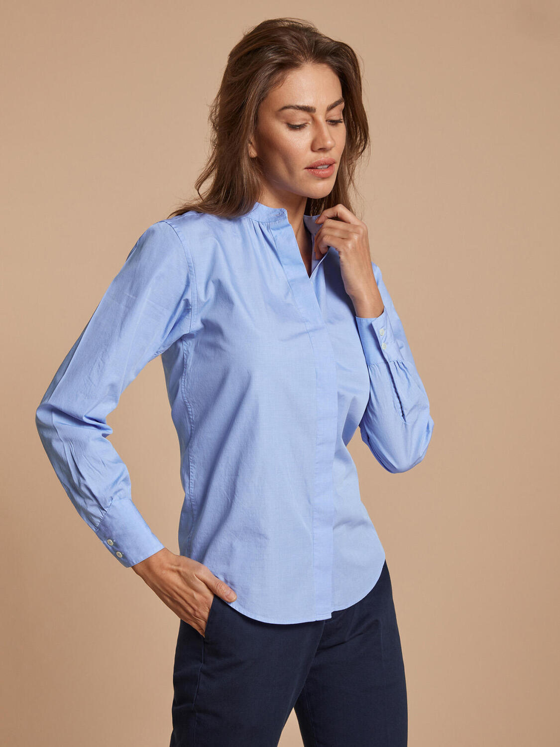 Camicia Palma in popeline cielo