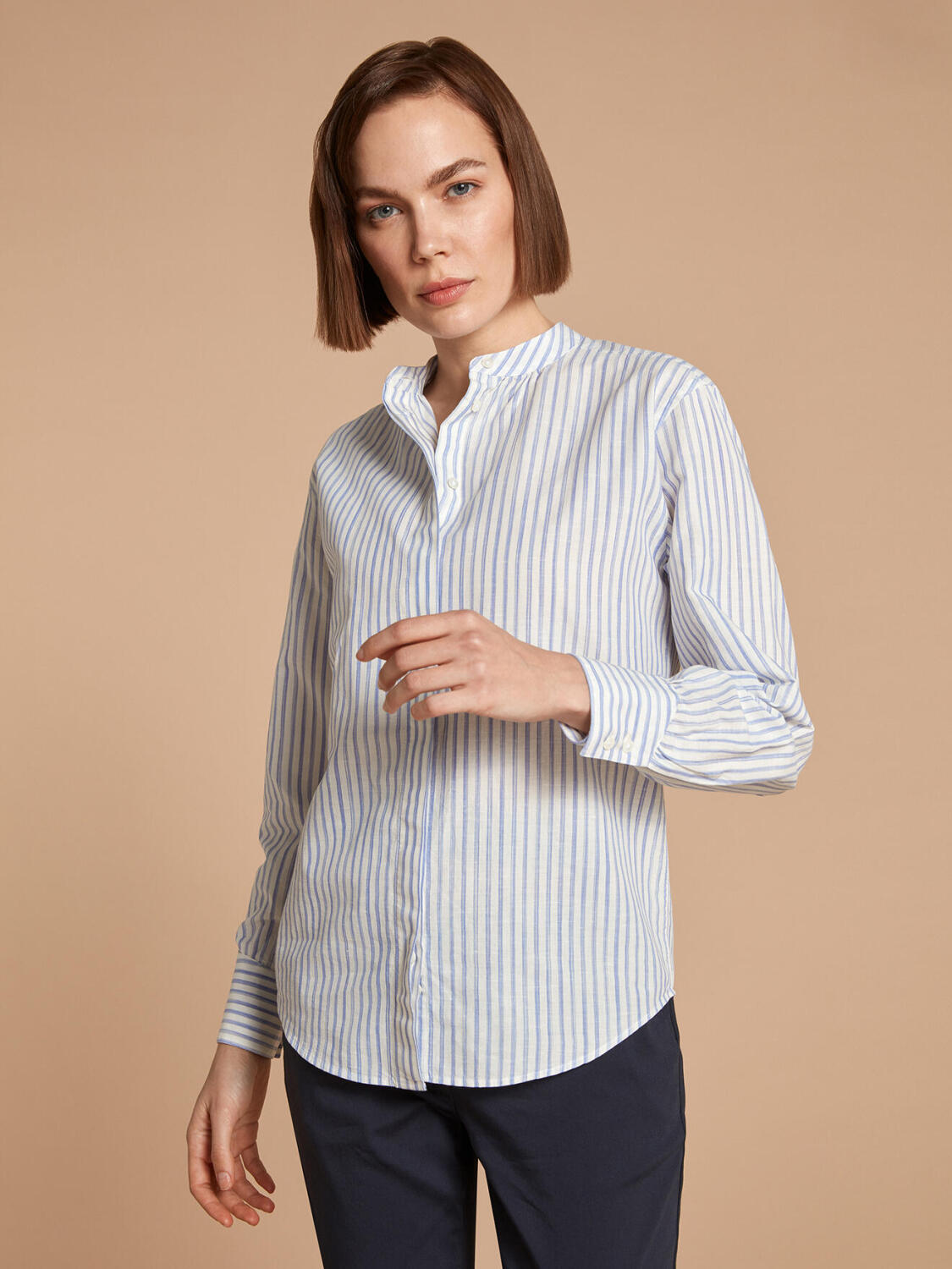 Palma blue stripes linen shirt