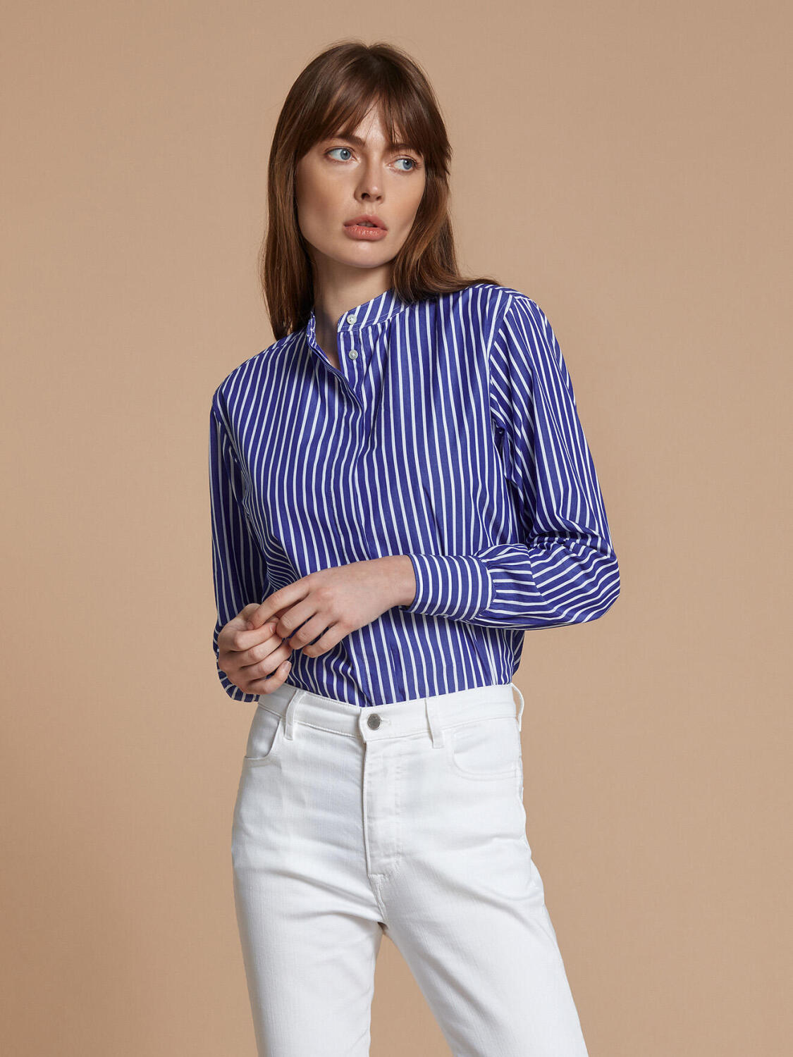 Camicia Palma a righe blu
