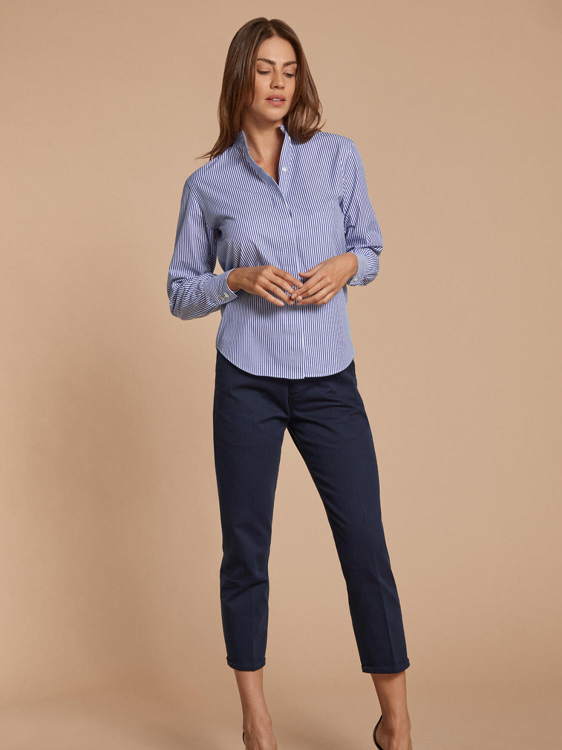 Camicia Palma a righe indaco