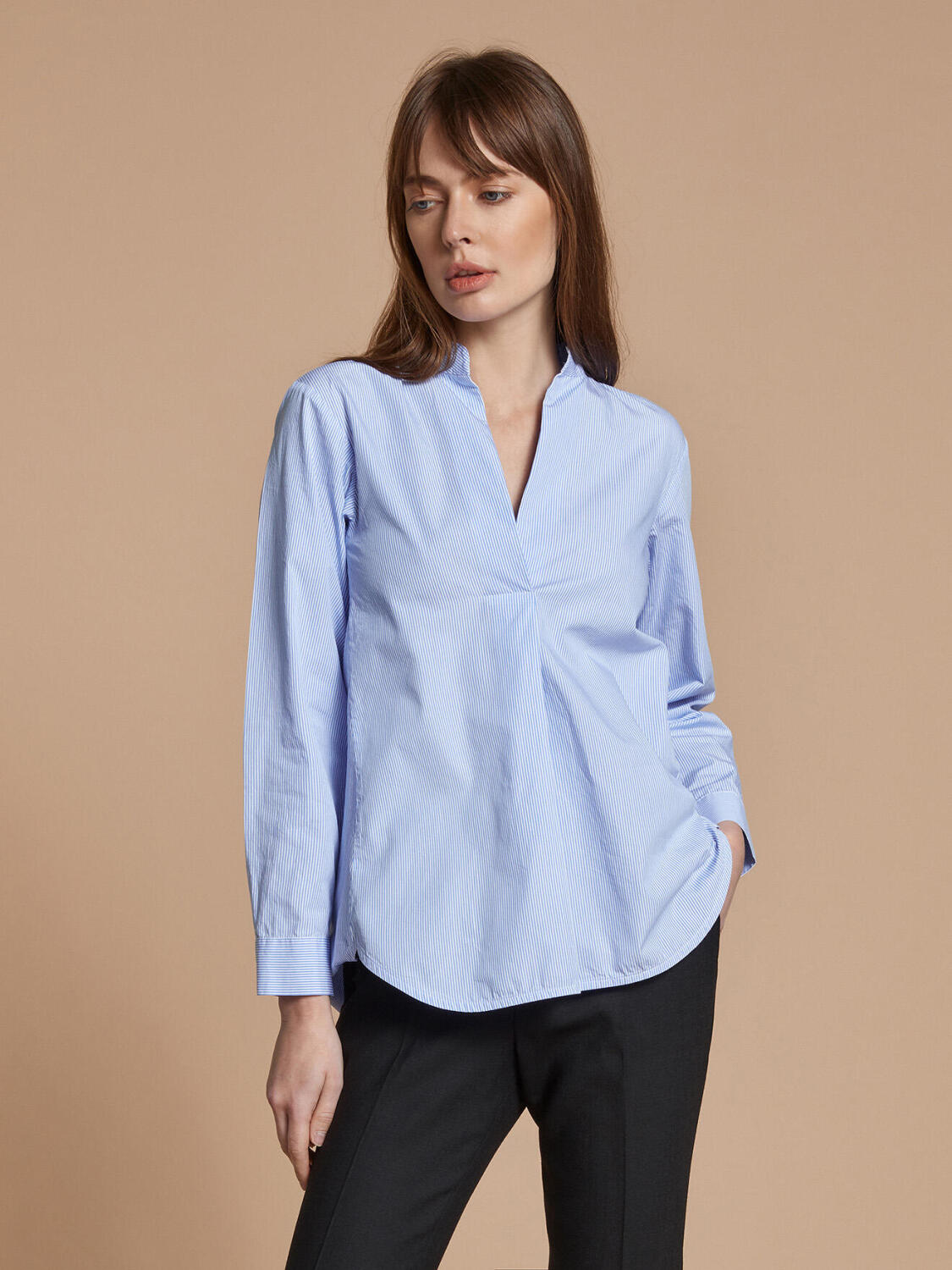 Camicia Paloma a righe cielo