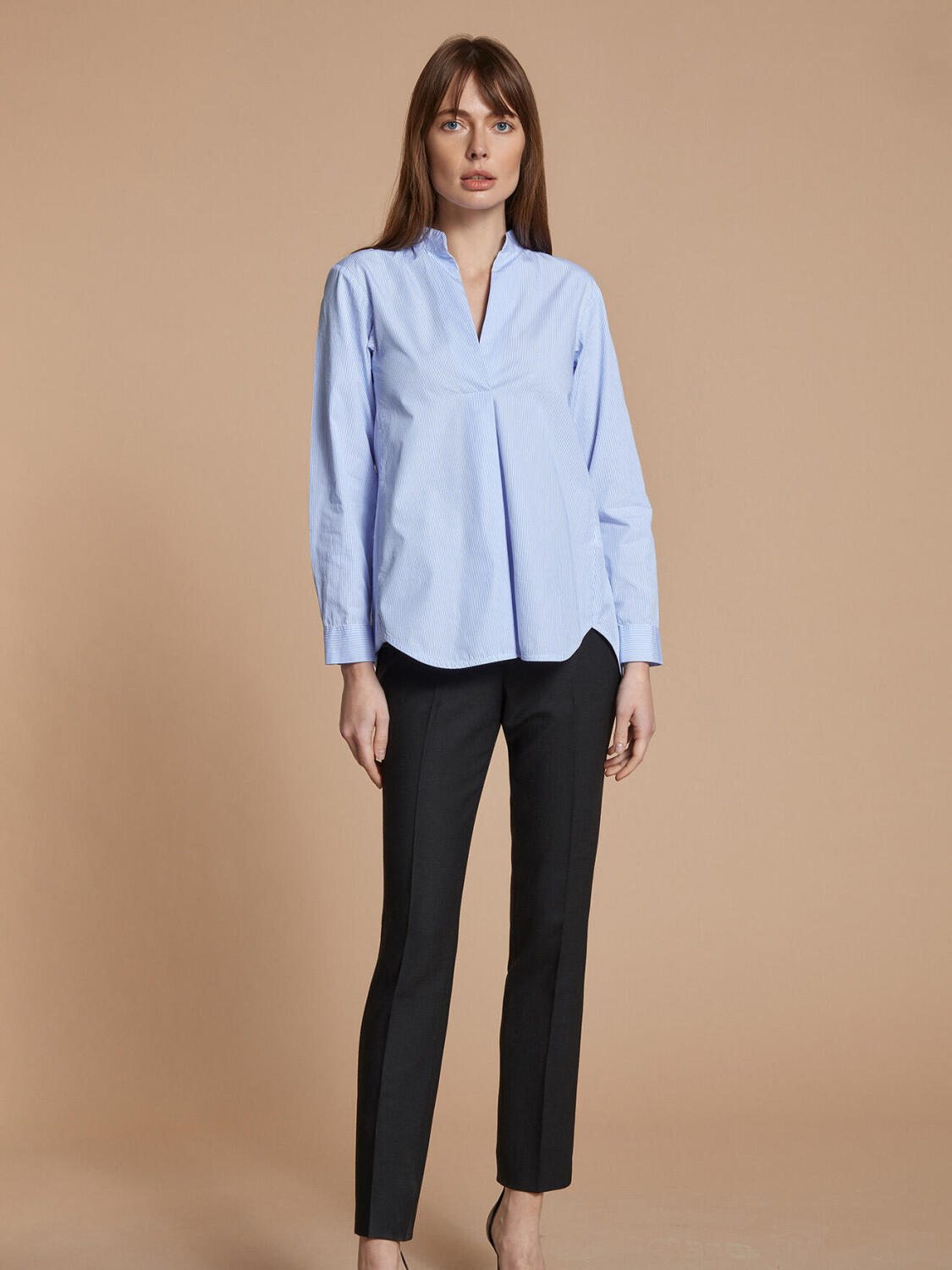 Camicia Paloma a righe cielo