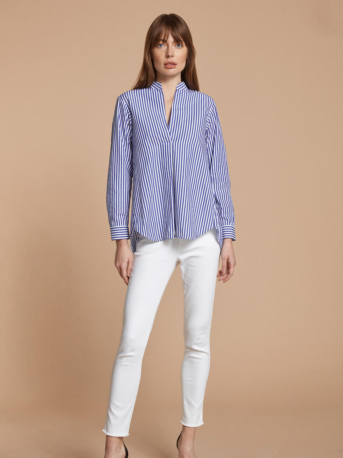 Camicia Paloma a righe indaco