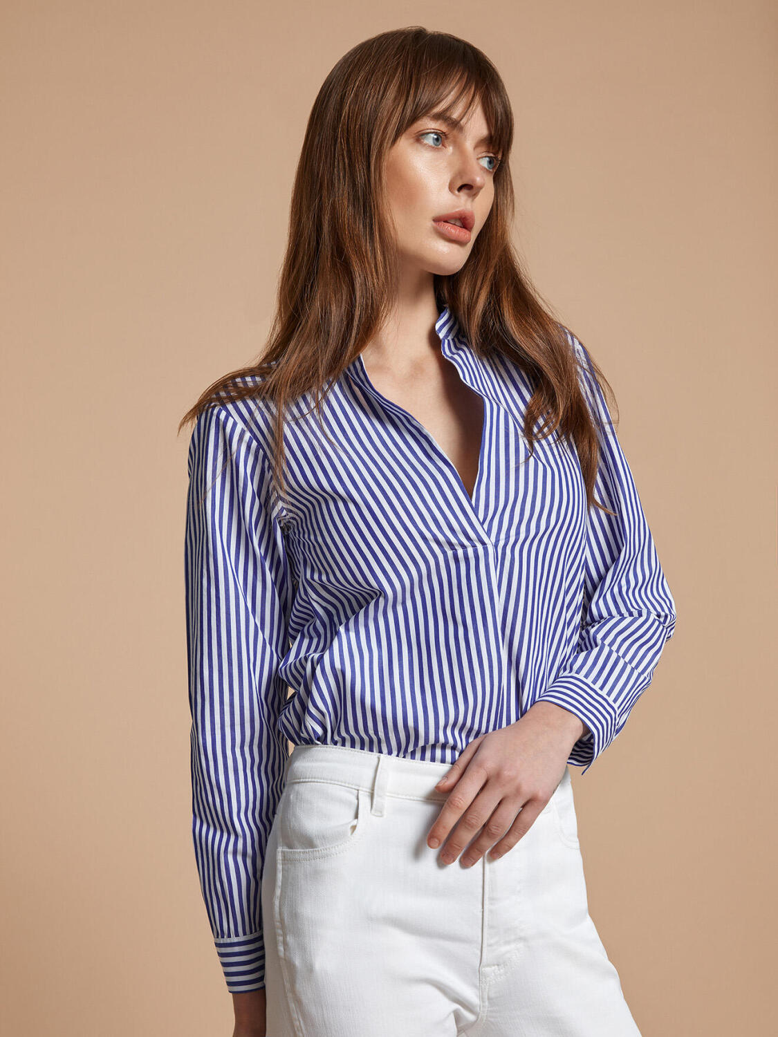 Camicia Paloma a righe indaco