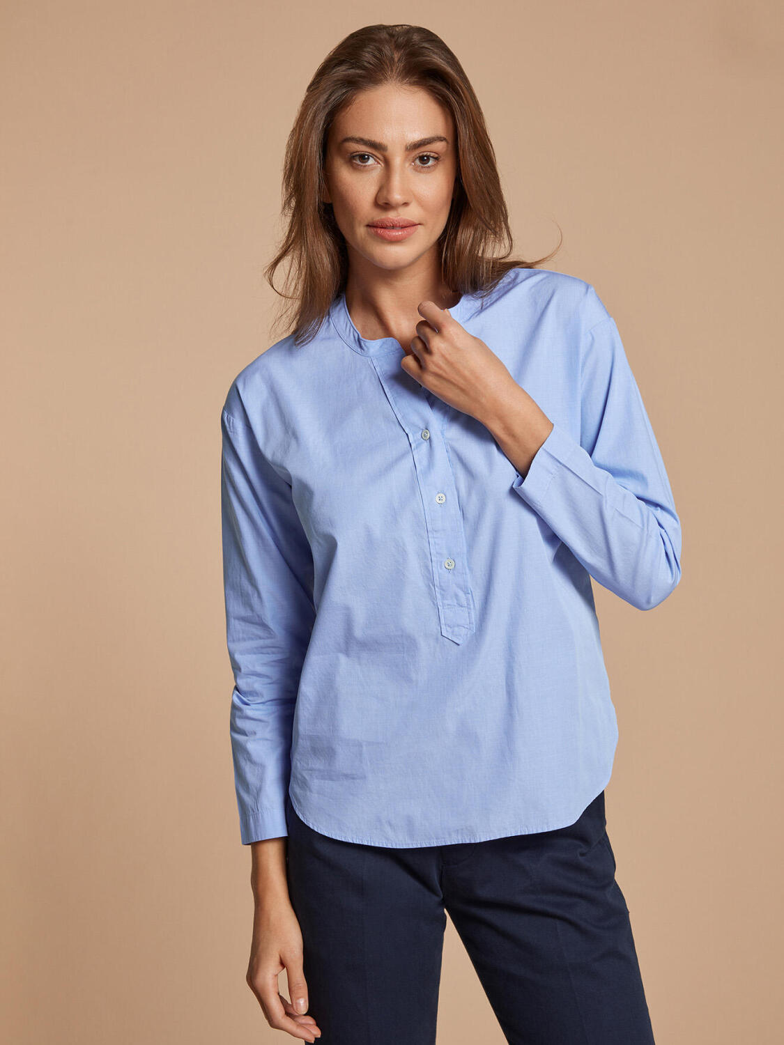 Camicia Romy in popeline cielo