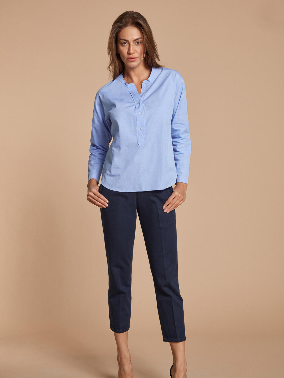 Camicia Romy in popeline cielo