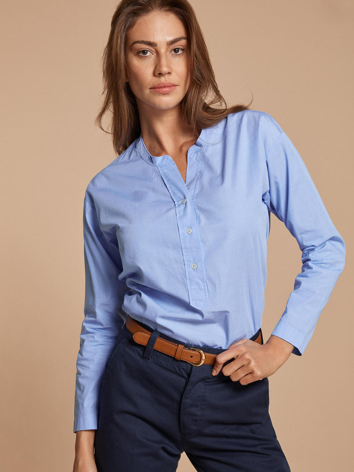 Camicia Romy in popeline cielo