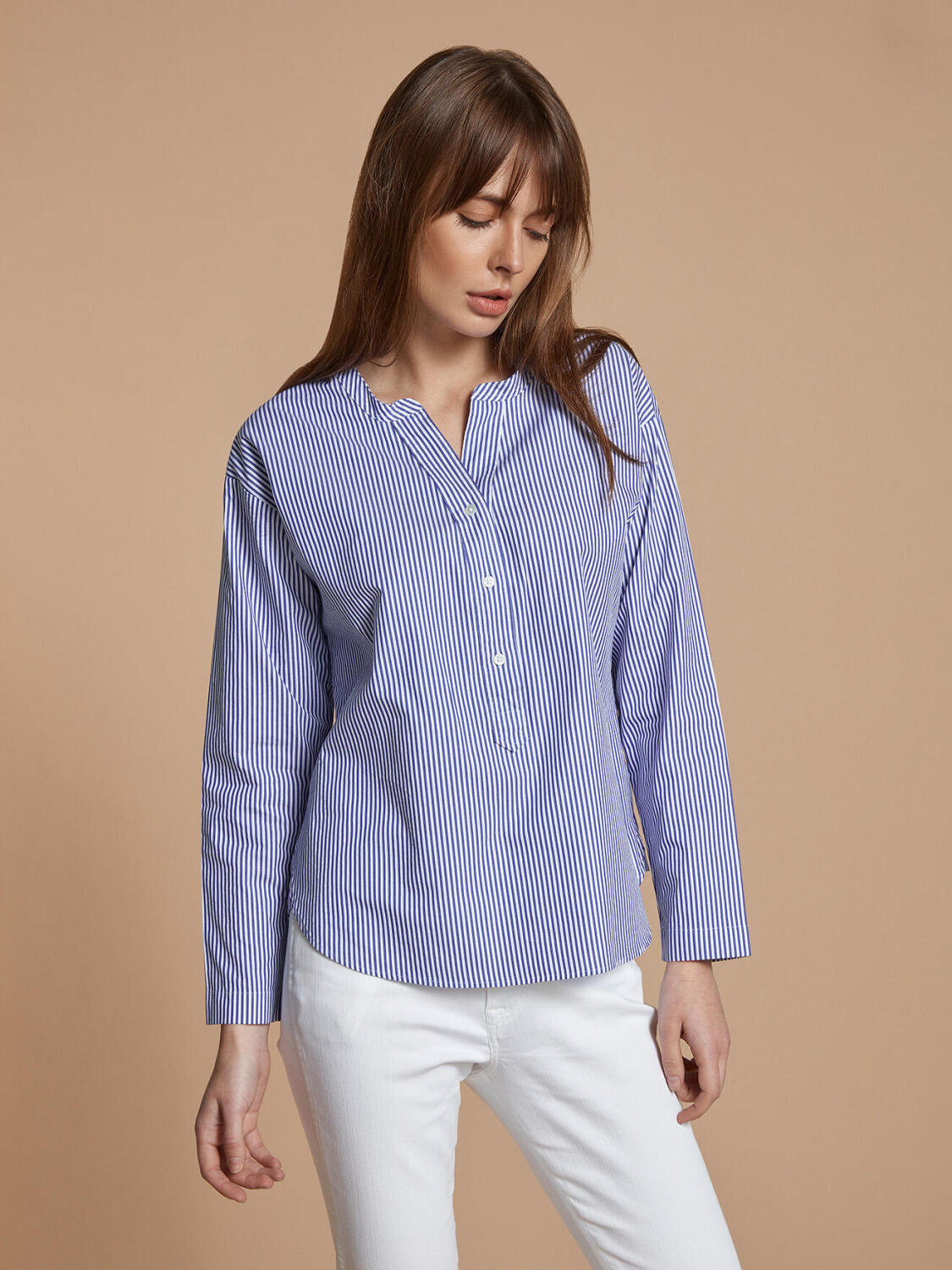 Chemise Romy &agrave; fines rayures marine