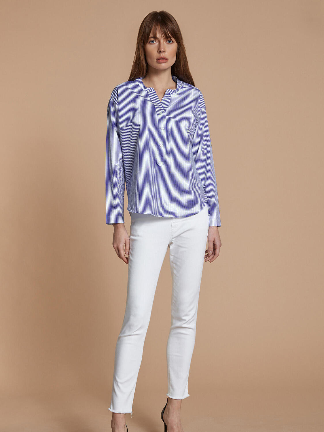 Chemise Romy &agrave; fines rayures marine