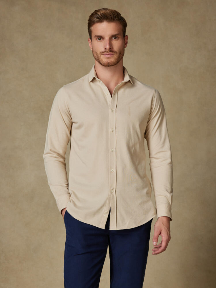 Sand cotton piqué shirt - Limited edition