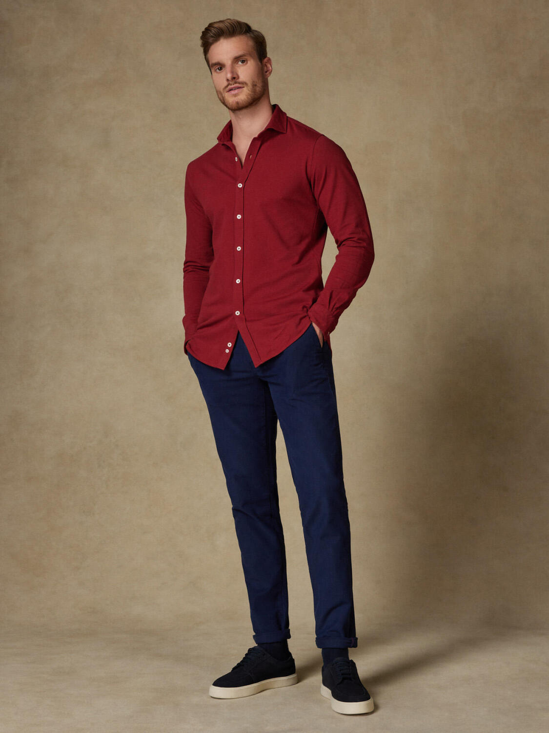 Camisa Piqué Algodón Burdeos - Edición Limitada